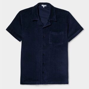 The Resort Co Terry Short Sleeve Shirt in Navy